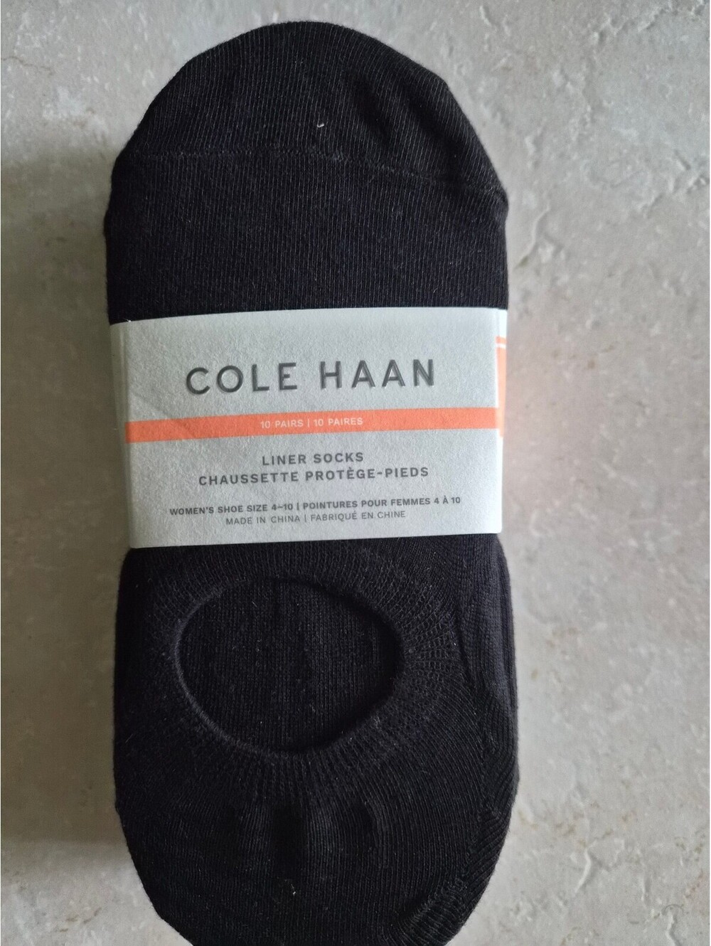 Cole Haan Women's Black Liner Socks Size 4-10 0060